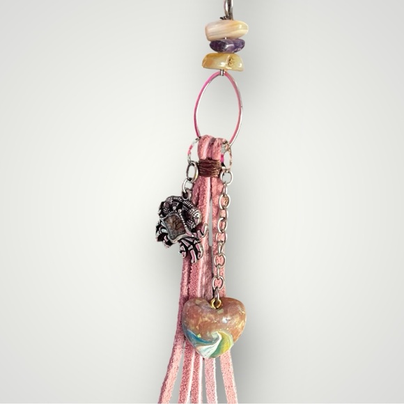 Leather suede tassel keychain, bag, charm suede - Picture 3 of 4